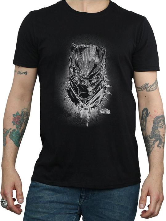 Actual product image Mens Black Panther Spray Headshot T-Shirt (L)