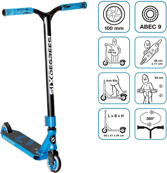 Produktbild Six Degrees Stuntscooter 100 mm blau
