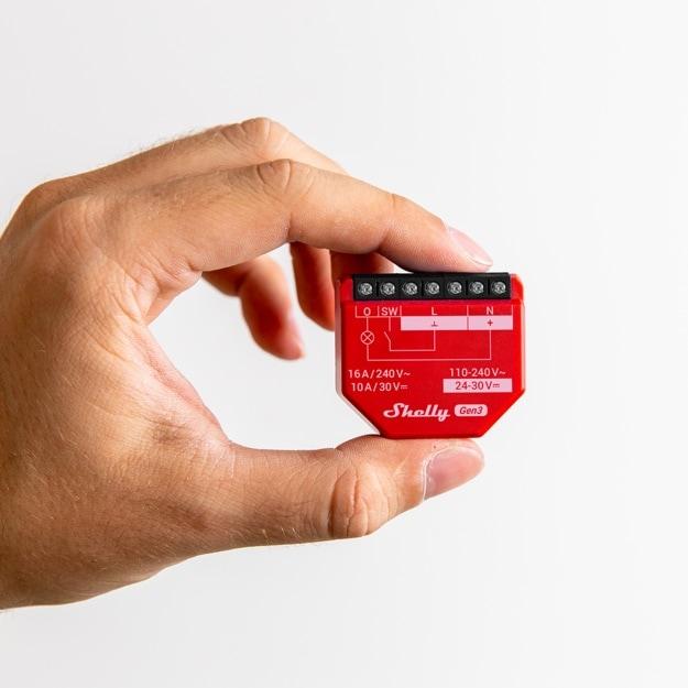 Actual product image Shelly Smart switch 1PM Gen3, relay, flush-mounted, 1 channel, max. 16 A, WLAN, Bluetooth, 2 pieces