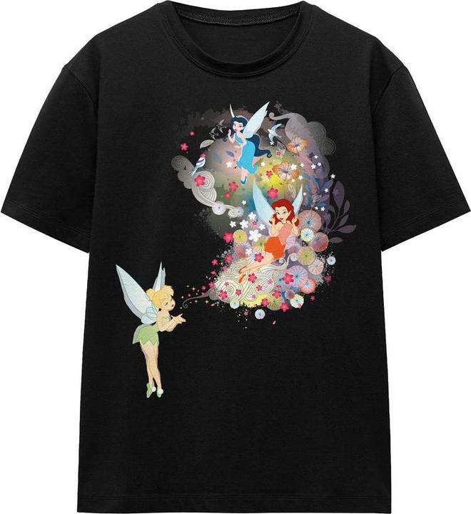Actual product image Disney Interactive Studios Unisex Adult Fun Tinker Bell Rosetta Silvermist Floral T-Shirt (L)