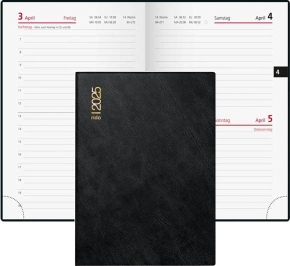 Produktbild Rido Taschenkalender Modell Technik III schwarz, B x H mm: 100 x 140 (10 x 14 cm, Deutsch)