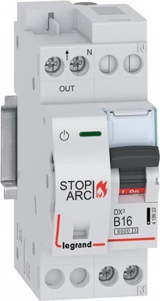 Actual product image Legrand Fire protection switch Dx3 415922 AFDD B16A 1P+N with L
