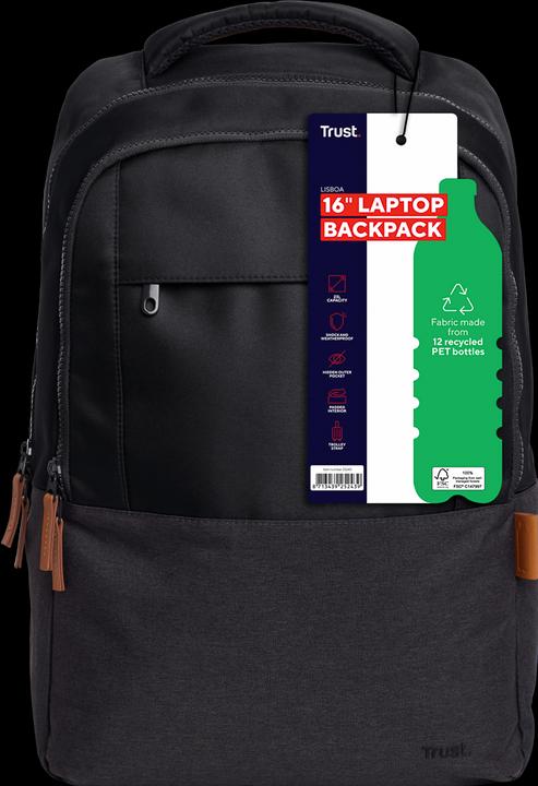 Image du produit Trust Lisboa 16 Backpack - Noir (23 l)
