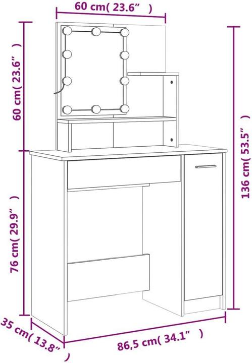 Image du produit VidaXL Roberto (86.5 x 35 x 136 cm)
