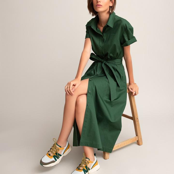 Image du produit La Redoute Collections Robe chemisier avec ceinture à nouer (40)