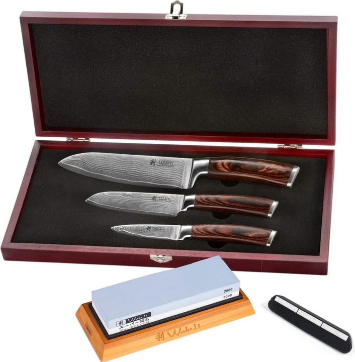 Actual product image Wakoli Damascus knife (17 cm)