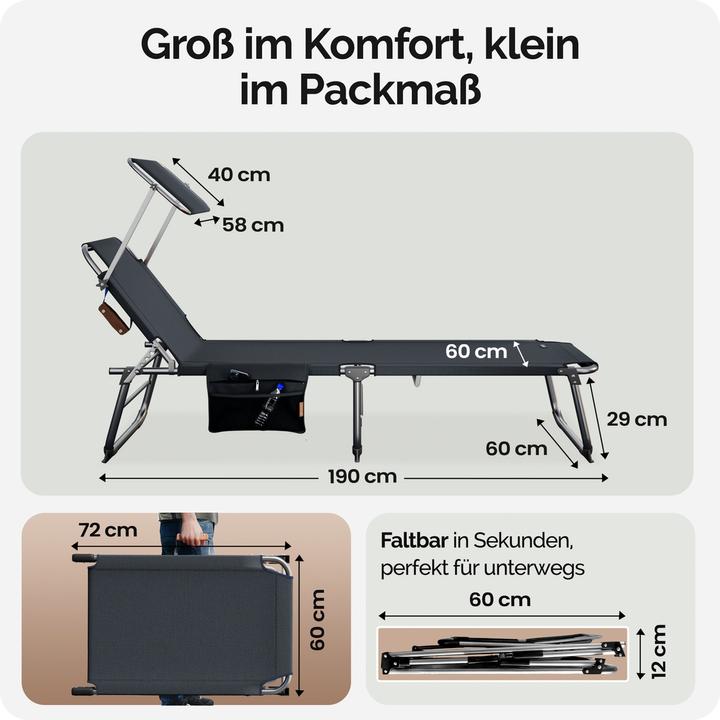 Produktbild Casaria Sonnenliege (190 cm)