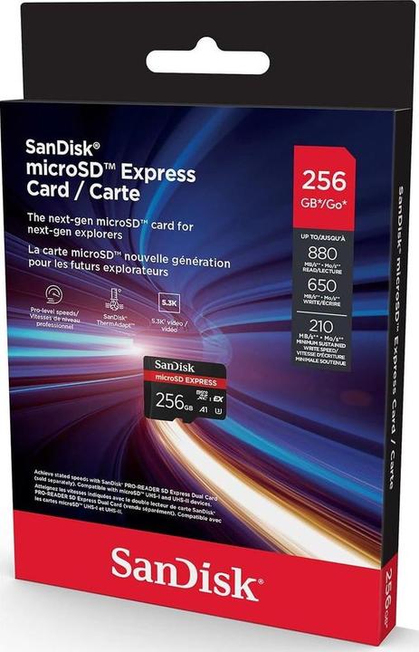 Actual product image SanDisk Express (256 GB, microSD Express, U3, UHS-I)