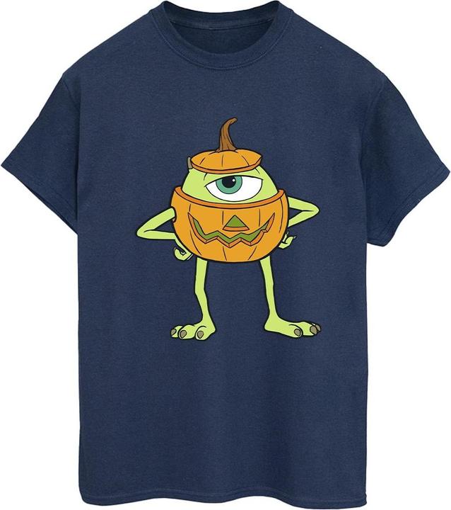 Actual product image Disney Womens/Ladies Mike Pumpkin Cotton Boyfriend Halloween T-Shirt (S)
