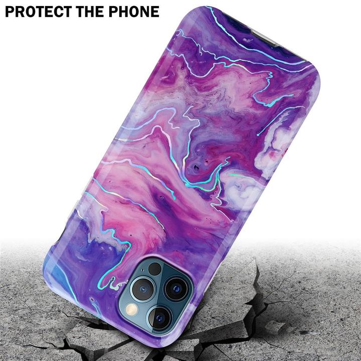 Productafbeelding Cadorabo IMD TPU kleurrijke marmeren hoes (Apple iPhone 12 Pro Max)