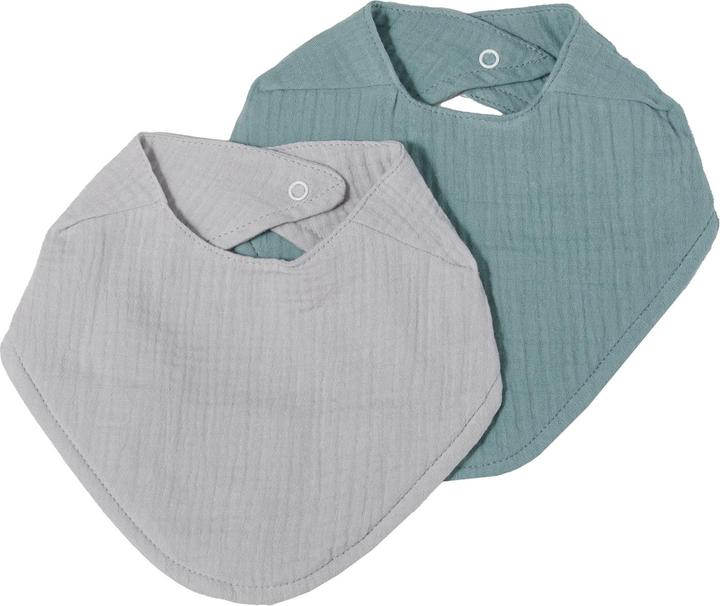 Actual product image nordic coast company Muslin bib set grey & mint
