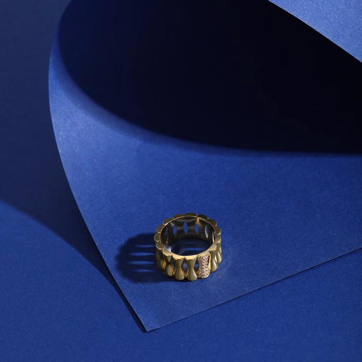 Produktbild Morellato Essenza SAWA19 Recycled Silver Modern Gold Plated Ring - Circuit: 52 mm (52, 925 Silber)