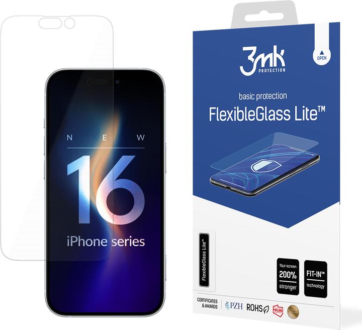 3MK FlexibleGlass Lite iPhone 16 Plus Szkło Hybrydowe Lite (1 Piece, Apple iPhone 16 Plus)