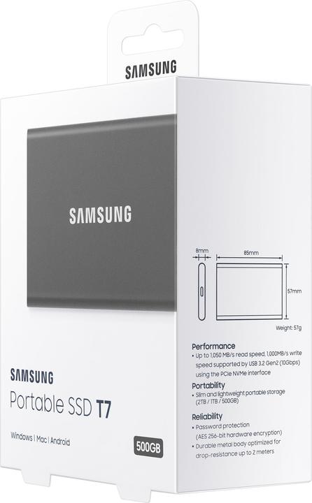 Image du produit Samsung Portable T7 Titan Grey (500 Go)