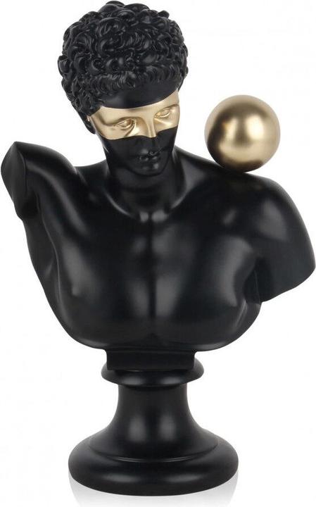 Immagine prodotto Busto greco di uomo con palla - Nero (35 x 25 x 15 cm)