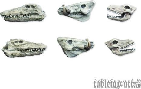 Actual product image Tabletop-Art Accessories Animals Skulls Set 6 pieces (Plastic)