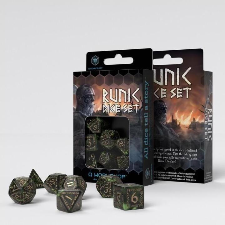 Image du produit Q Workshop SRUN98 - Jeu de cubes RuneQuest, vert bouteille & or (7)
