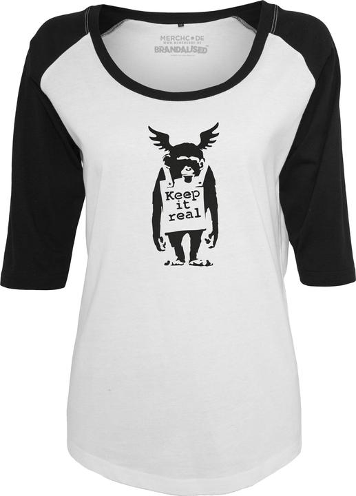 Actual product image Merchcode Ladies Brandalised - Banksy's Graffiti Ape Raglan Tee (XXL)