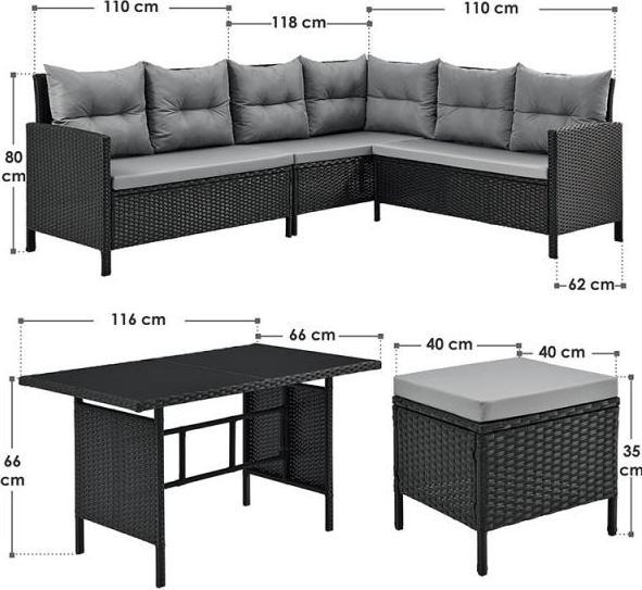 Image du produit Juskys Lounge Manacor Poly rotin
