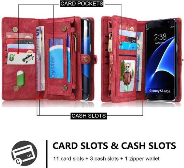 Produktbild Caseme Leder Portemonnaie mit Plastik Hülle (Samsung Galaxy S7 Edge)