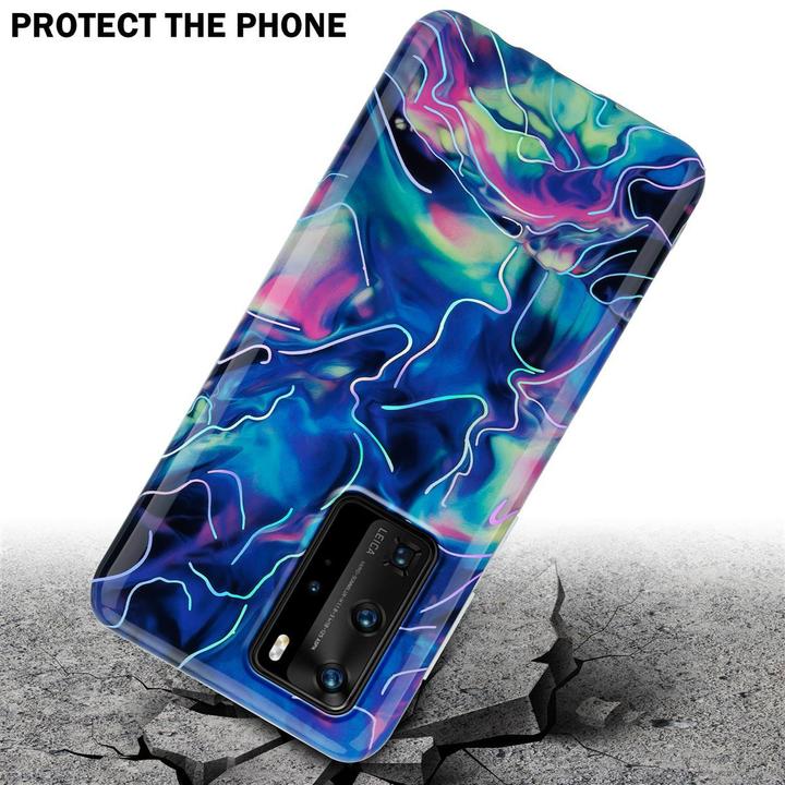 Actual product image Cadorabo IMD TPU Colorful Marble Cover (Huawei P40 Pro+)