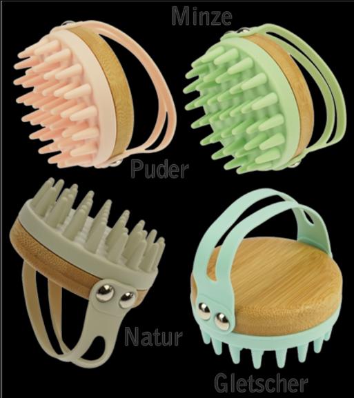 Immagine prodotto Spazzola per massaggi, bambù e silicone, 4 colori assortiti 84 x 78 x 80 mm