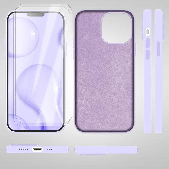 Produktbild Nalia Liquid Silikon Hülle mit MagSafe Funktion & 2x Display Schutzglas (Apple iPhone 14)