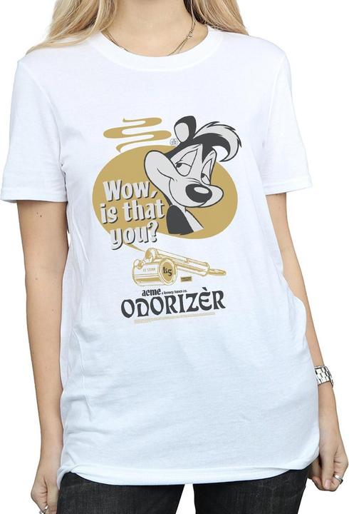 Actual product image Looney Tunes Womens/Ladies Pepe Le Pew Odorizer Cotton Boyfriend T-Shirt (XXL)
