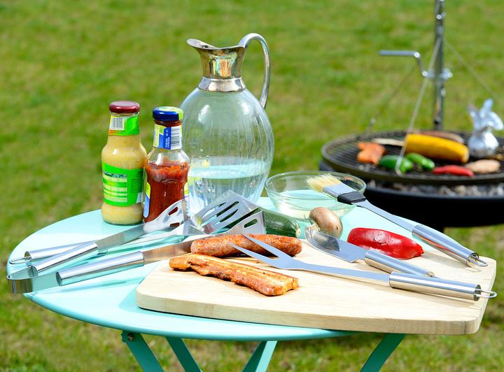 Produktbild Rosenstein & Söhne Edelstahl-Grillbesteck im Aluminium-Koffer