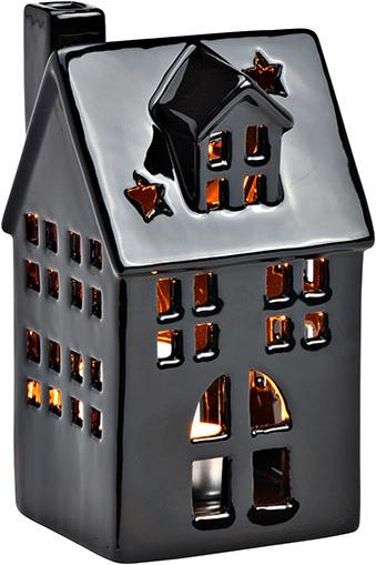 Actual product image G. Wurm Porcelain Lantern House Black (W/H/D) 9x16x7cm