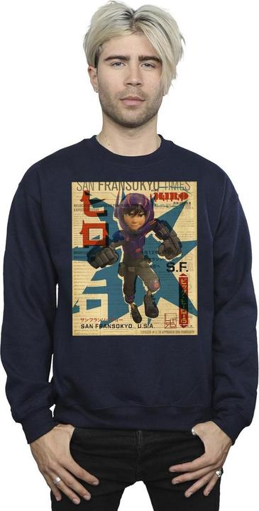 Actual product image Disney Mens Big Hero 6 Baymax Hiro Newspaper Sweatshirt (XL)