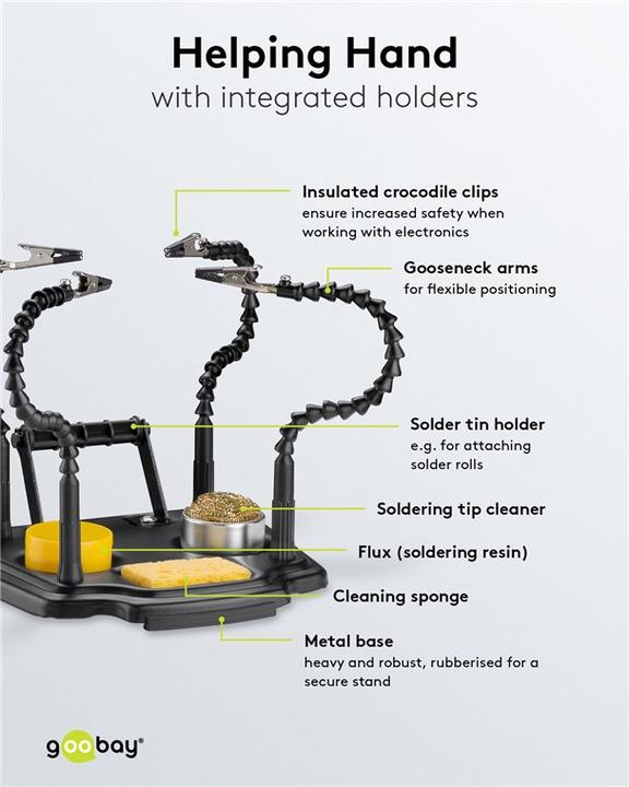 Image du produit Goobay Aide au soudage avec 4 bras flexibles (Troisième main)