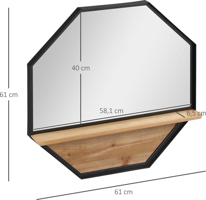 Actual product image Homcom Wall mirror with wooden frame