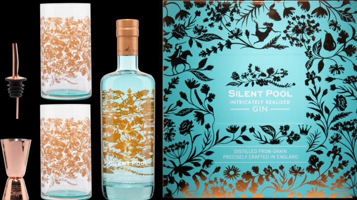 Produktbild Silent Pool Distillery London Dry Gin mit 2 Gläser (1 x 70 cl)