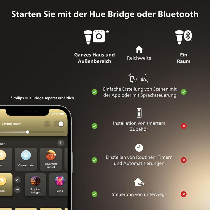 Actual product image Philips Hue White BT (E27, 7 W, 550 lm, 1 x, G)