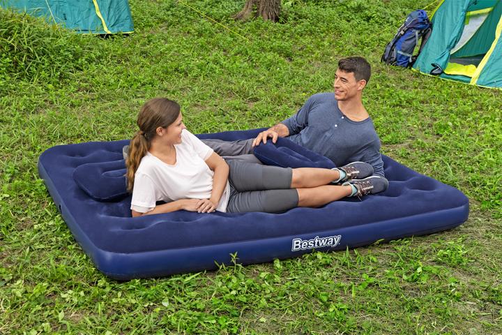 Actual product image Bestway Air Mattress Queen with Manual Hand Pump 2.03 m x 1.52 m x 22 cm