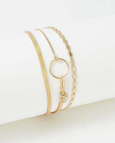 Produktbild Flowers Forzoé Tabatha-Armband – Messingplatte – Echtes Leder (Messingplatte)