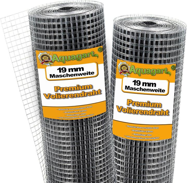 Produktbild Aquagart 20m x 1m Volierendraht Drahtgitter Schweissgitter Drahtgeflecht Drahtzaun