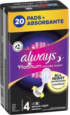 Immagine prodotto Always Notte sicura Platinum (20 x, Assorbenti igienici)