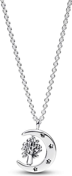 Pandora Mond & drehender Lebensbaum Halskette (Silber 925, 50 cm)