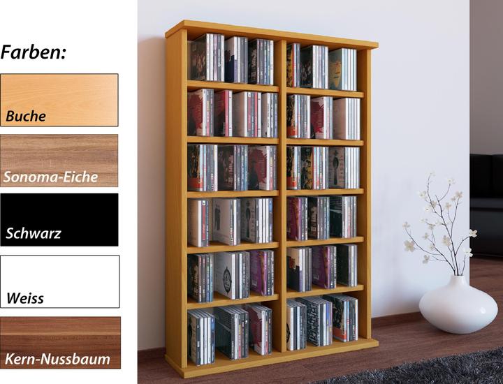 Actual product image VCM Wood CD DVD Stand Shelf Ronul (60 x 18 x 92 cm)