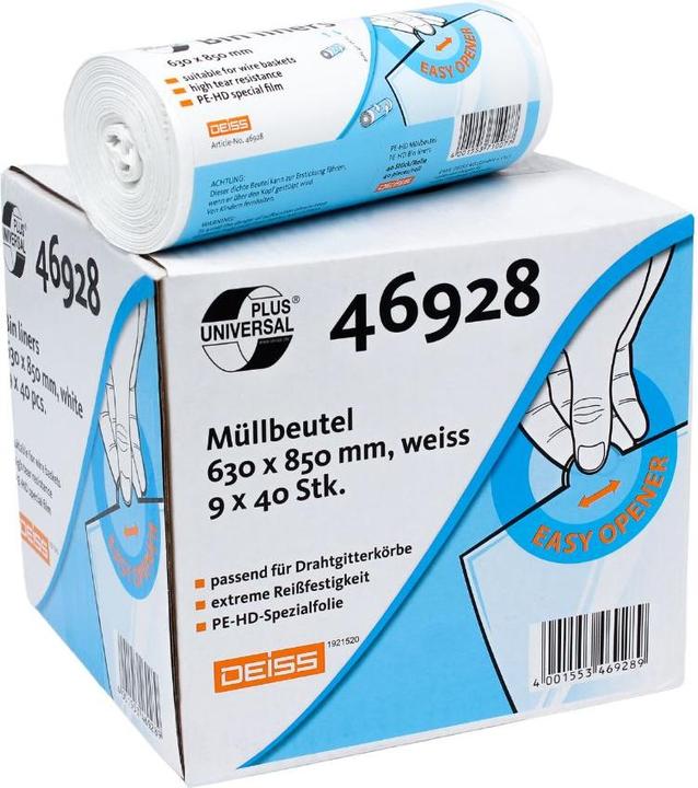 Immagine prodotto Deiss Fodere per bidoni 80l in HDPE 630x850mm 40pz (40 x, 80 l)