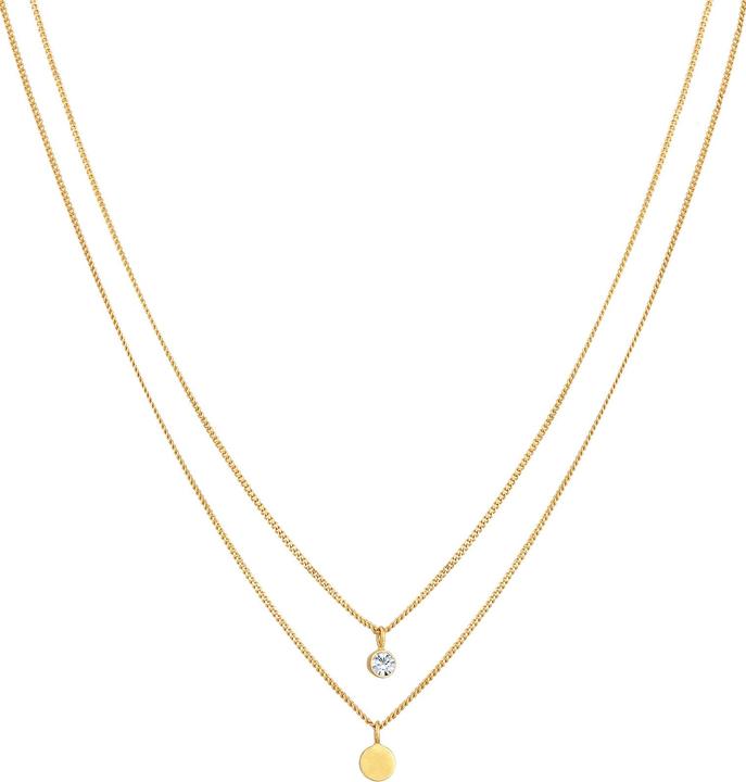 Image du produit Elli Collier Layer plaque de cristal 925 argent (Argent sterling 925, Cristal de verre, 40 cm)