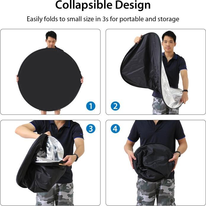 Image du produit Puluz Réflecteur pliable Système 5 en 1 (Réflecteur rabattable, 110 cm)