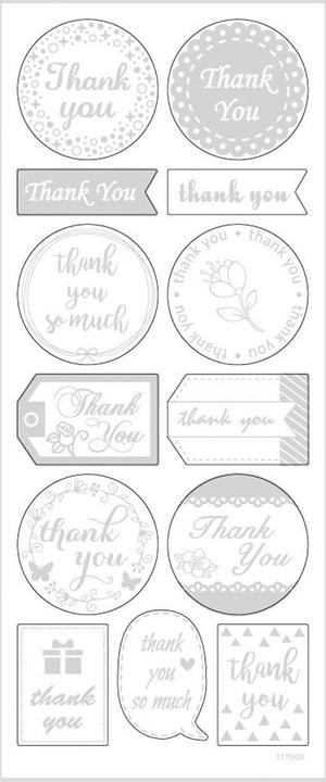 Image du produit Creativ Company Autocollant argent Merci, 1 feuille