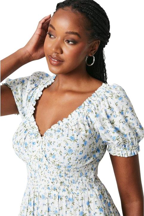 Actual product image Dorothy Perkins Womens/Ladies Ditsy Print Shirred Waist Midi Dress (42 D)