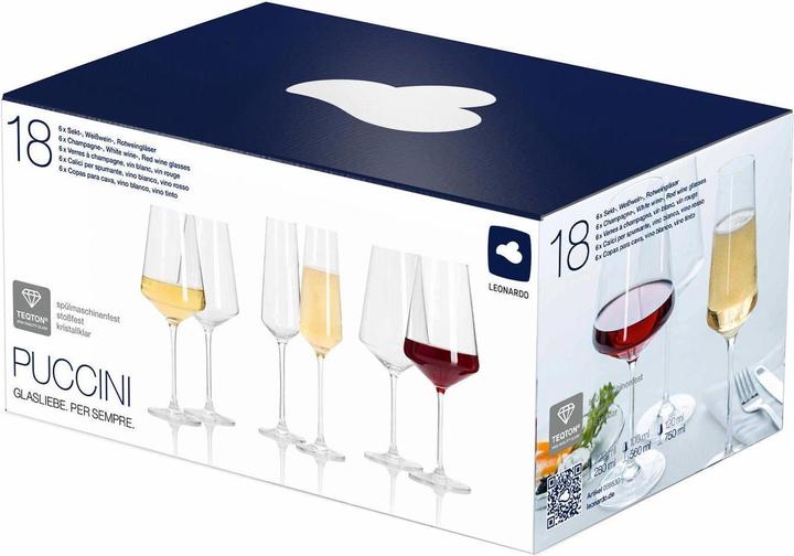 Image du produit Leonardo Puccini (22 cl, 18 Verres, Verres à vin rouge, Verres à vin blanc)