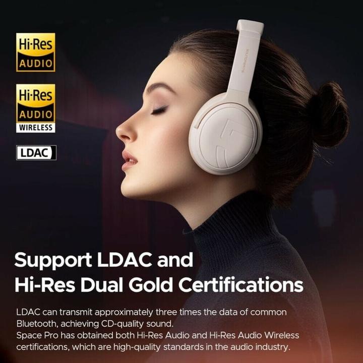 Actual product image Soundpeats Space Pro overhead headset beige (Wireless)