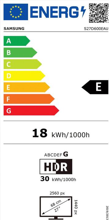 Etichetta energetica Samsung ViewFinity S6 - S60D (2560 x 1440 pixel, 27")