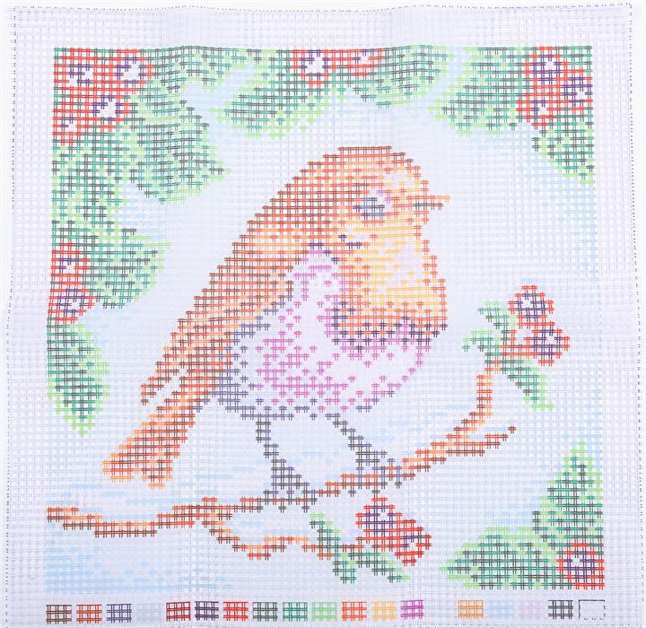 Produktbild Craft Buddy Winter-Rotkehlchen, 43x43cm Kreuzstick-Kissen Set